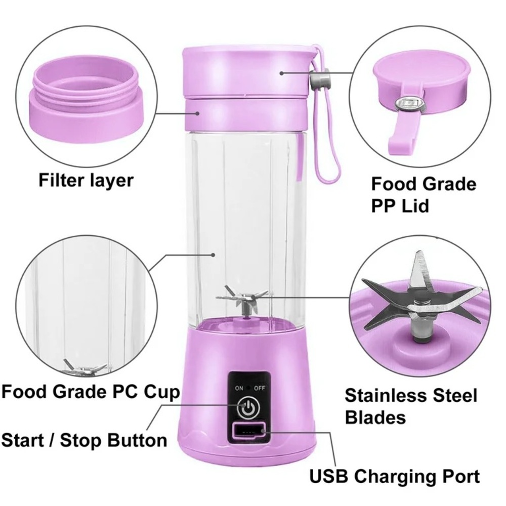 USB Rechargeable Blender - Pink